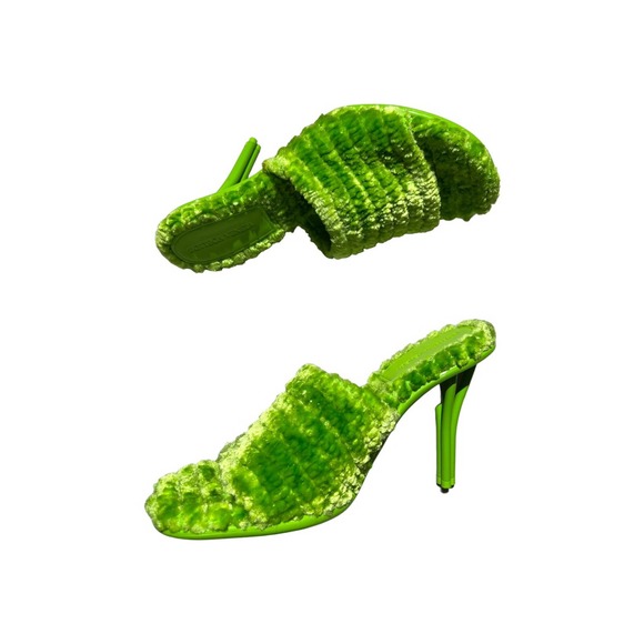 Furry stretch mule sandal - Picture 2 of 4